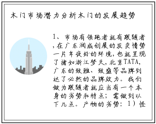 木门市场潜力分析木门的发展趋势